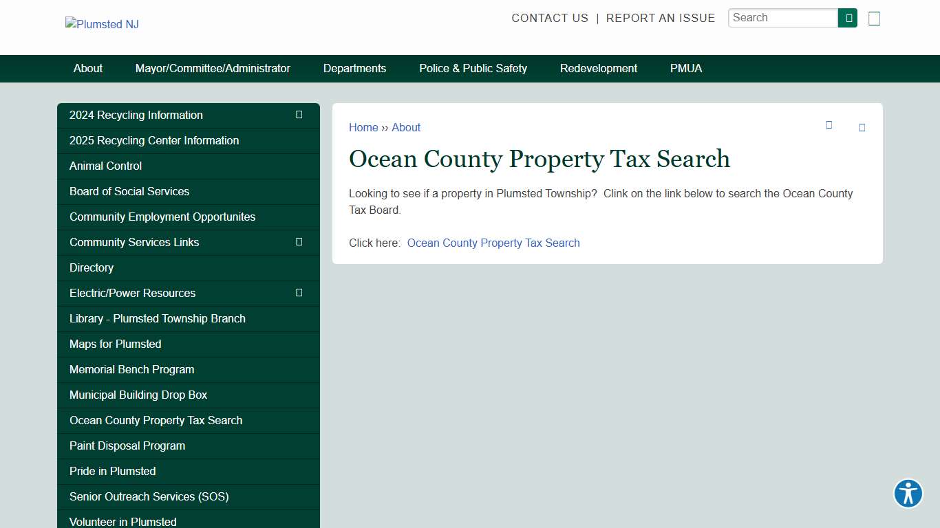 Ocean County Property Tax Search Plumsted NJ