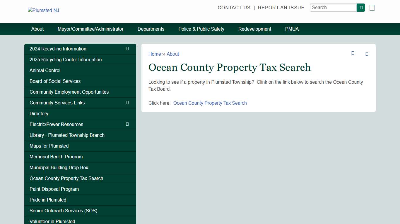 Ocean County Property Tax Search Plumsted NJ
